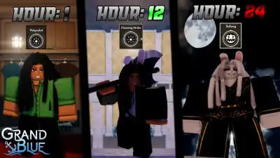 I Spent 24 Hours Grinding In Roblox GRAND BLUE and Became The STRONGEST